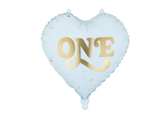 Balon foliowy Serce "One", 45cm jasny niebieski
