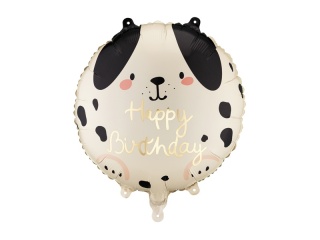 Balon foliowy Happy Birthday, piesek 45cm