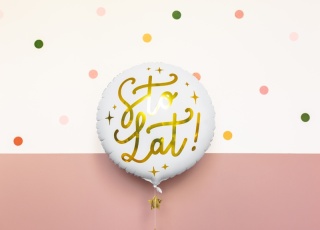 Balon foliowy Sto Lat, biały 45cm