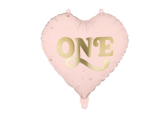 Balon foliowy Serce "One", 45cm jasny różowy