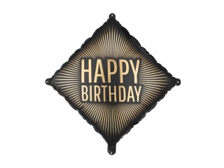 Balon foliowy Happy Birthday,czarny 54cm
