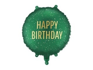 Balon foliowy pastylka Happy Birthday, 35cm zielony