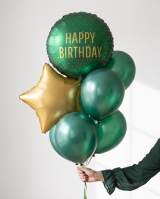 Balon foliowy pastylka Happy Birthday, 35cm zielony