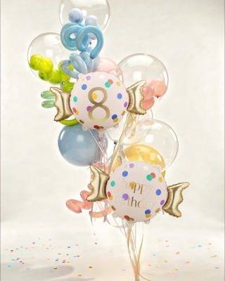 Balon foliowy urodzinowy Happy Birthday, cukierek 76cm