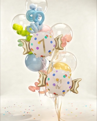 Balon foliowy urodzinowy cyfra 1, cukierek 76cm