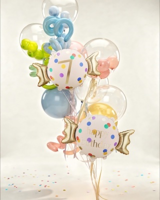 Balon foliowy urodzinowy cyfra 7, cukierek 76cm