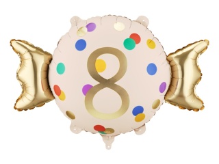 Balon foliowy urodzinowy cyfra 8, cukierek 76cm